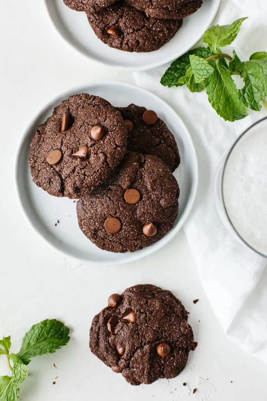 Mint Double Chocolate Chip Cookies