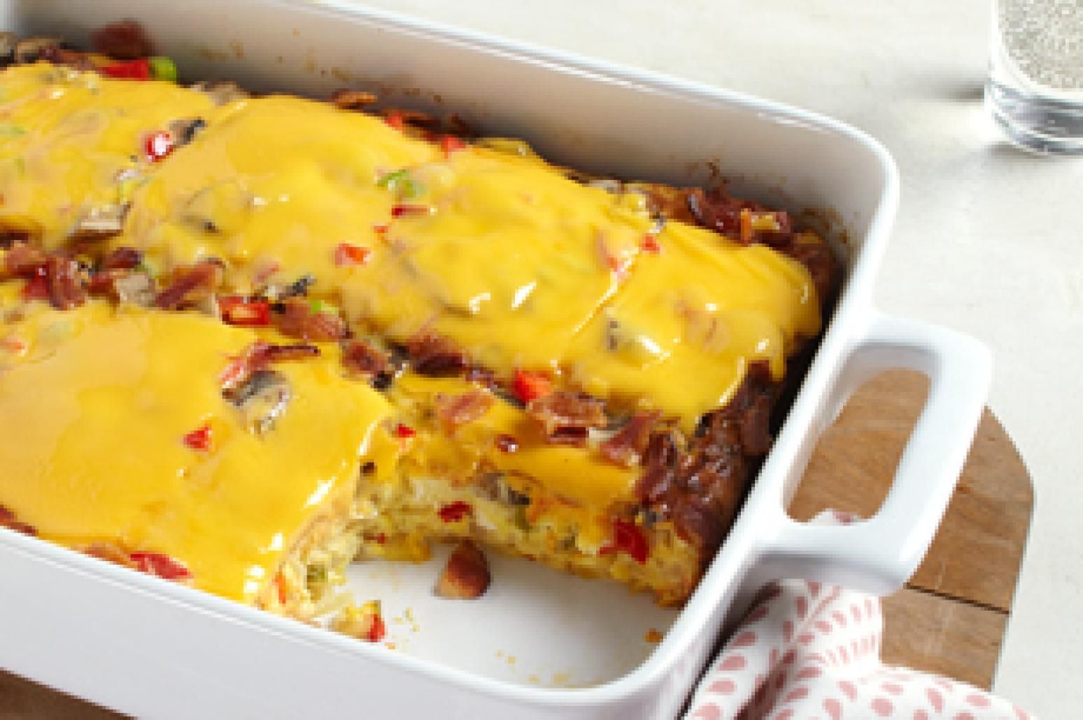 Irresistible VELVEETA Cheesy Bacon Brunch Casserole