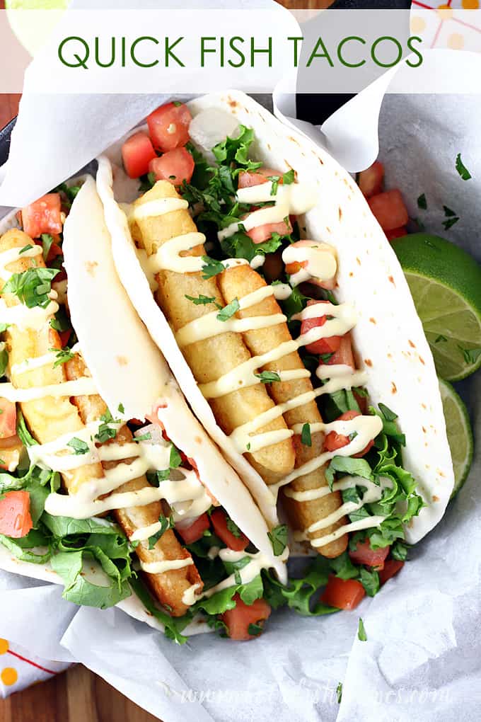 Quick Fish Tacos with Avocado Ranch Dressing