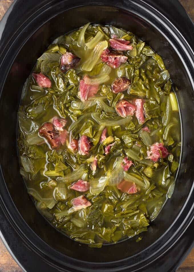Delicious slow cooker collard greens