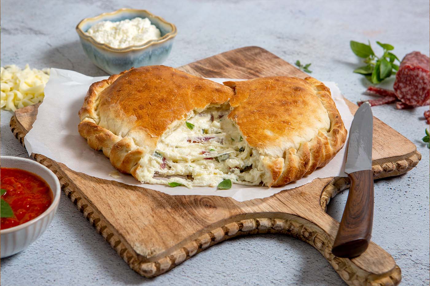Galbani® Three-Cheese Salami Calzone
