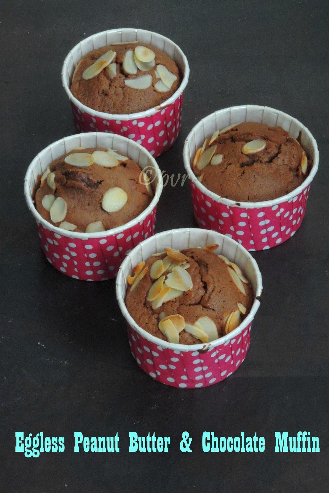 Eggless Peanut Butter & Chocolate Muffins