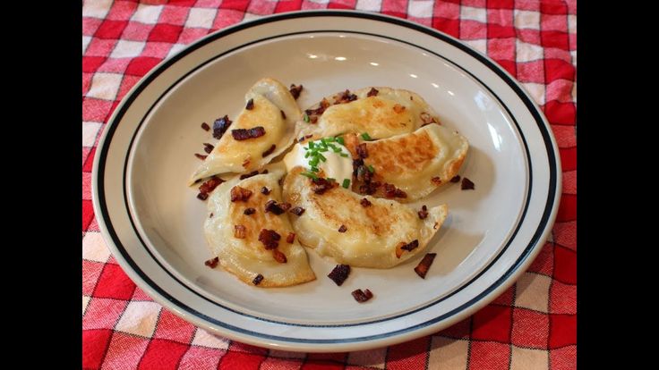 Cheater Pierogi - Potato & Cheese Dumplings with Bacon and Onions