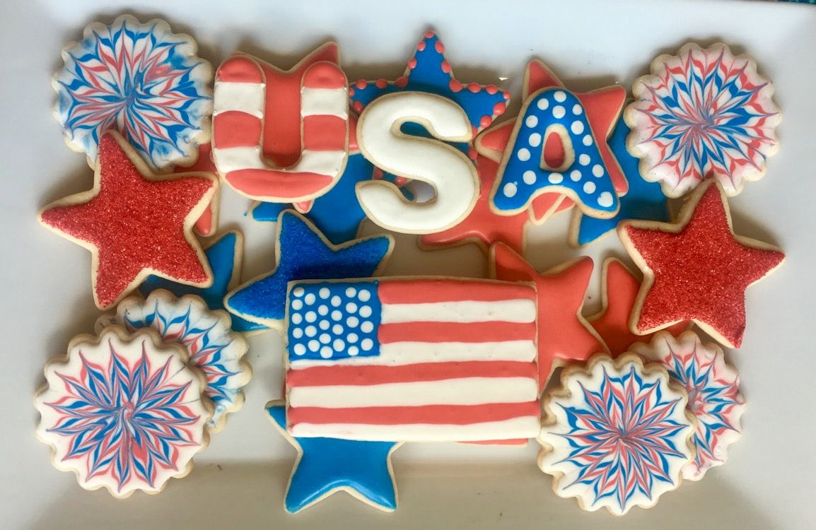 Decorated cookies for Memorial Day or Independence Day