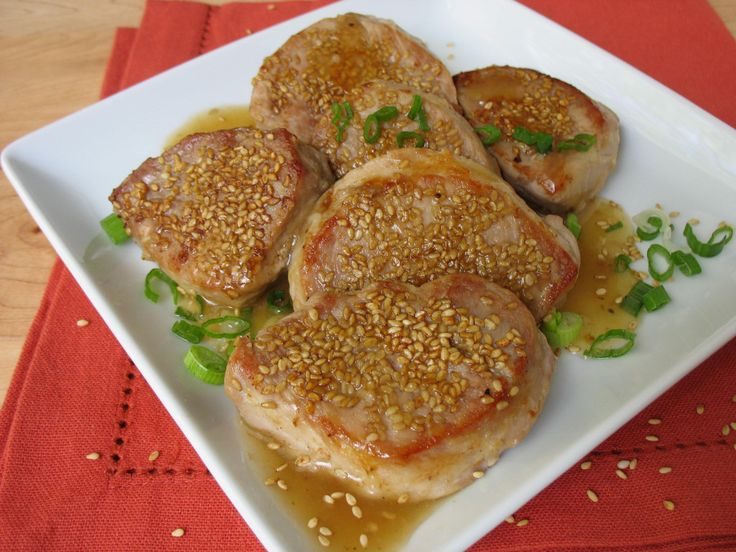 Sesame Sake Pork Medallions