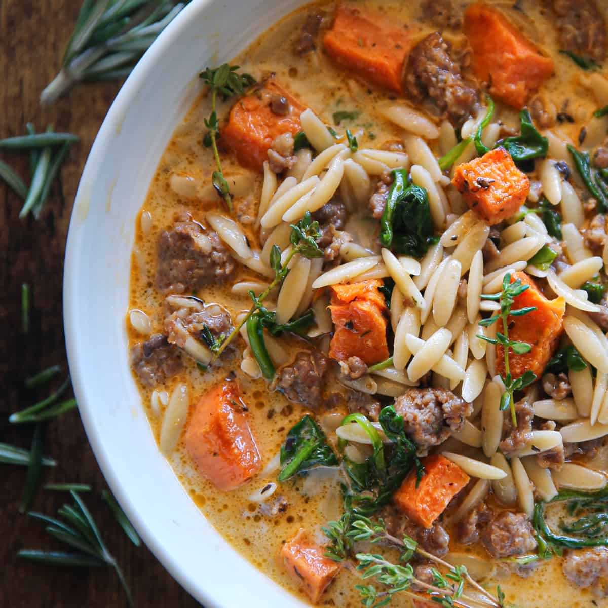 Creamy Butternut Squash and Sausage Soup