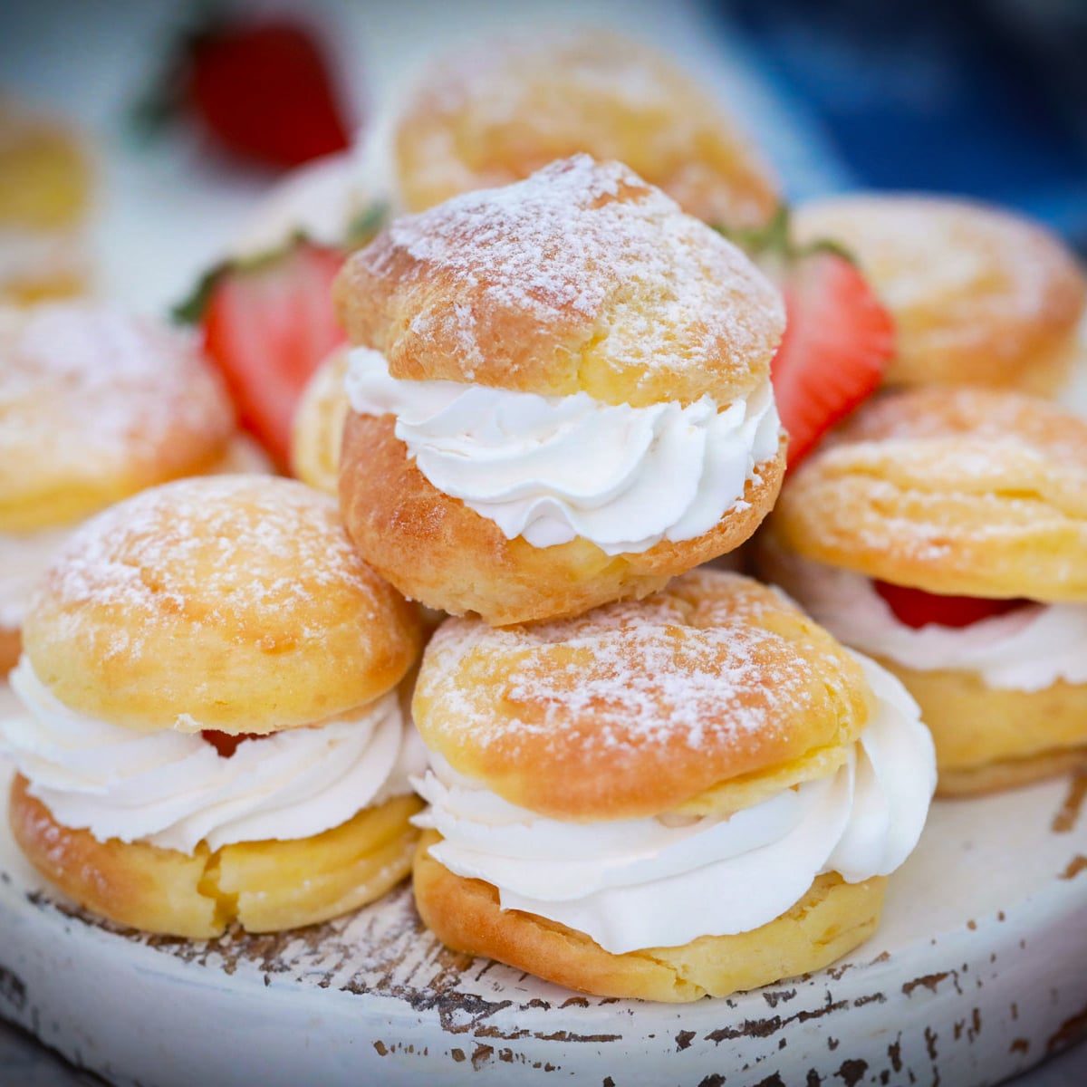 Delicious Choux Pastry Cream Puffs