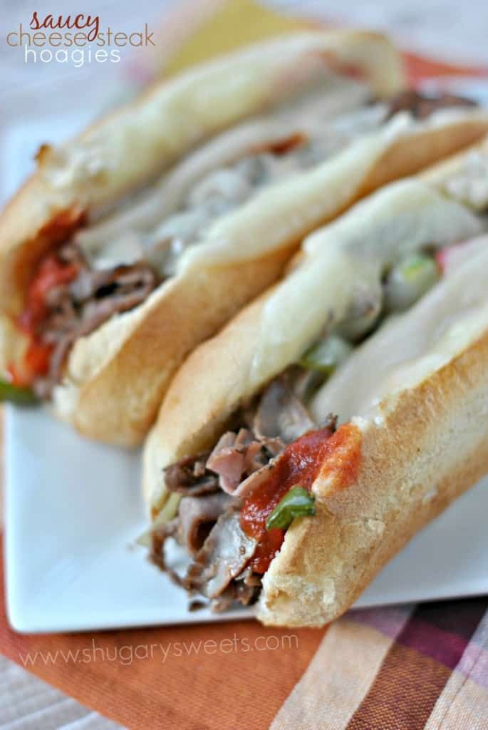Delicious Saucy Cheese Steak Hoagies