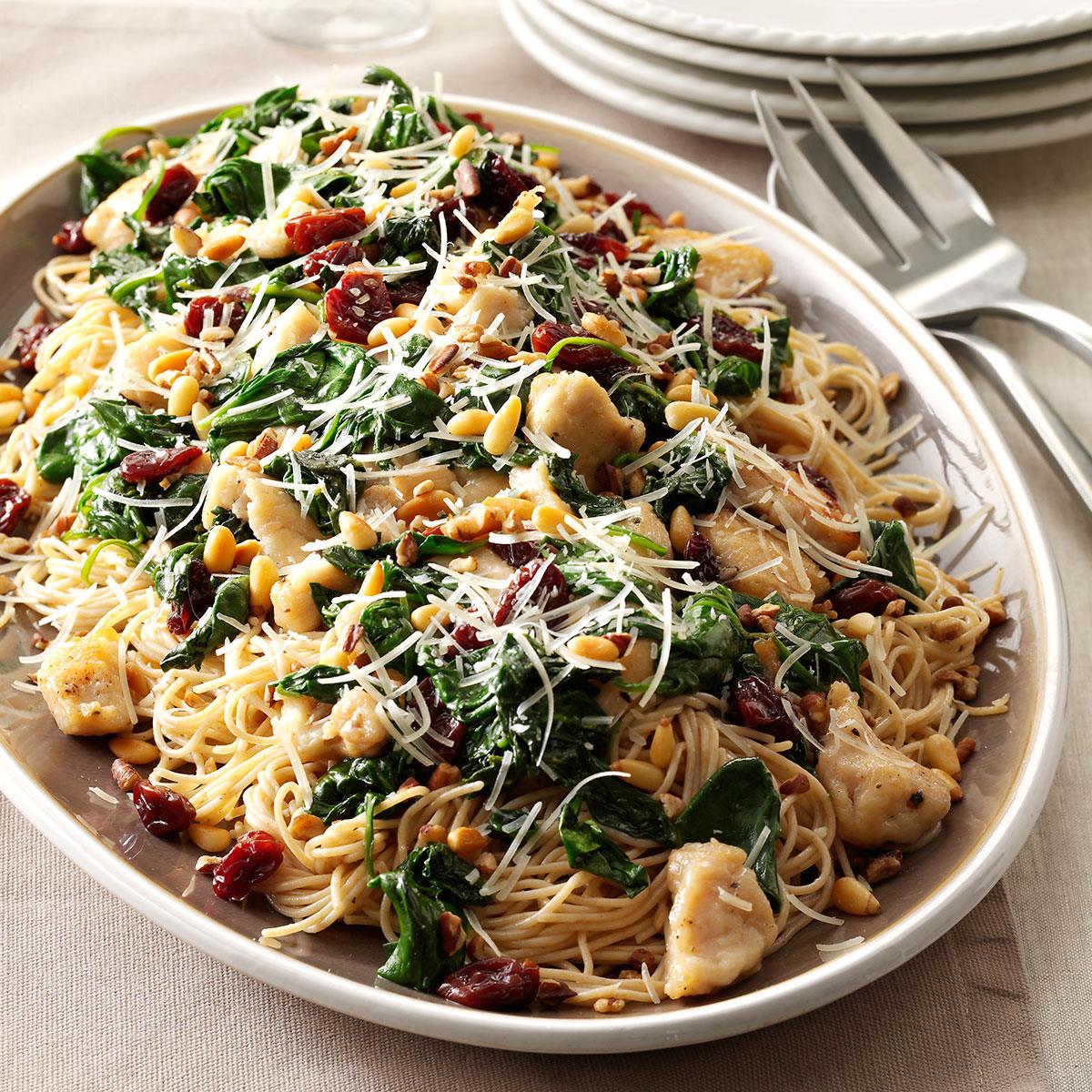Angel Hair Pasta with Chicken and Spinach