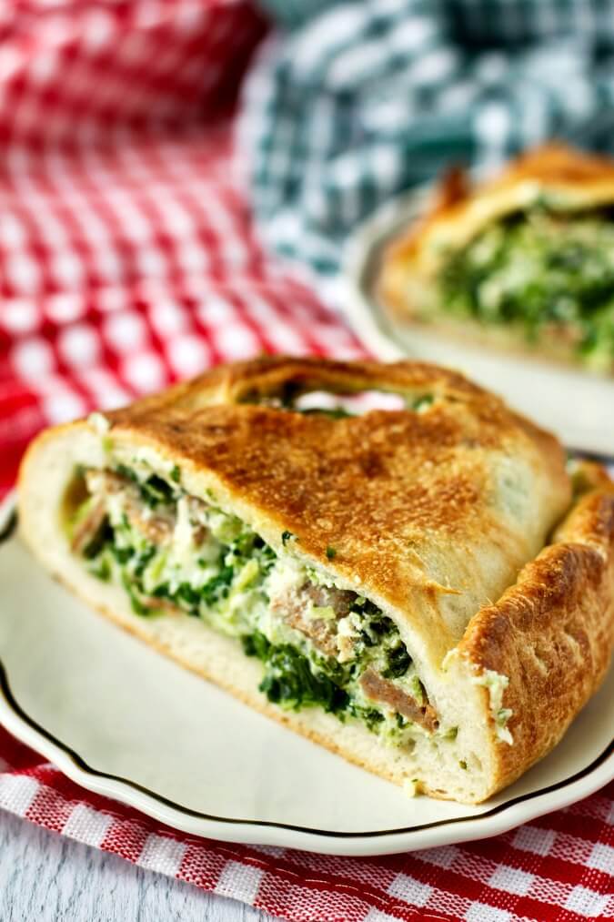 Ricotta Calzones with Spinach and Sausage