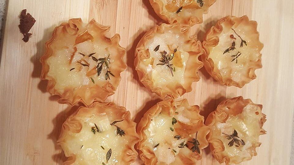 Warm Brie and Pear Tartlets