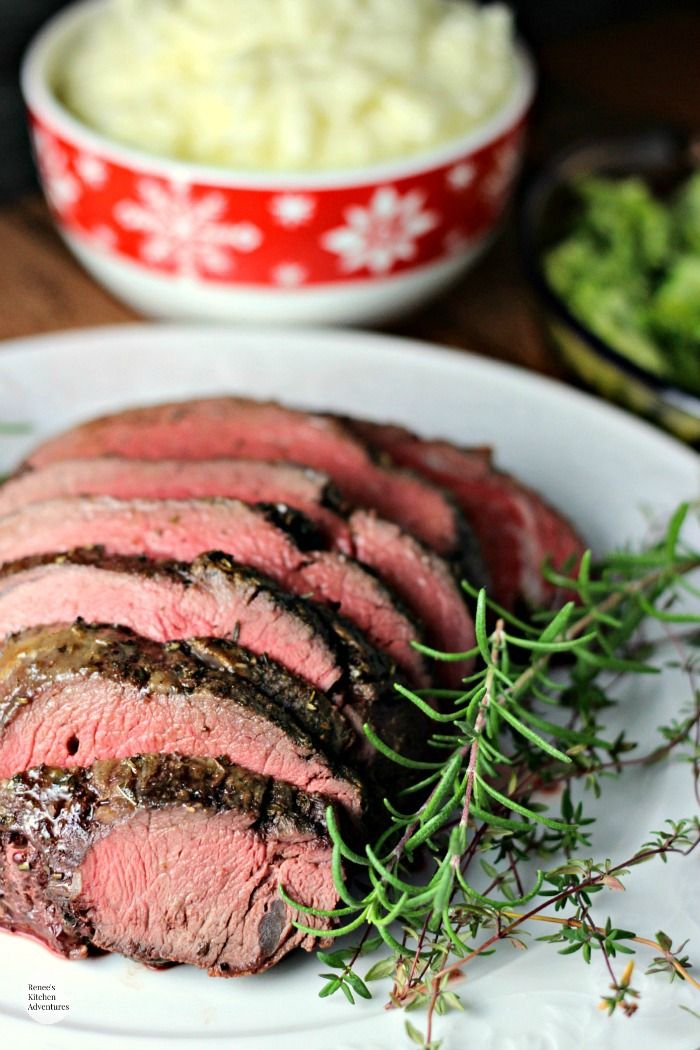 Garlic Herb Beef Tenderloin Roast with Creamy Horseradish Sauce