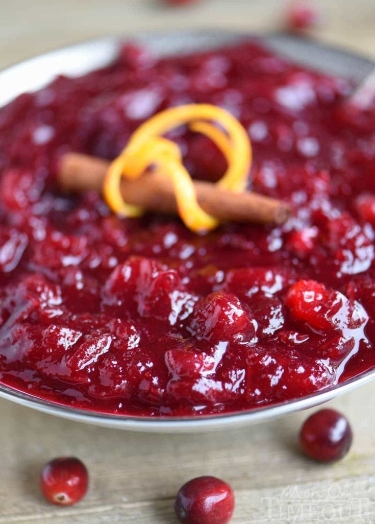 Fresh Cranberry Sauce featuring Sugar, Orange, and Cinnamon