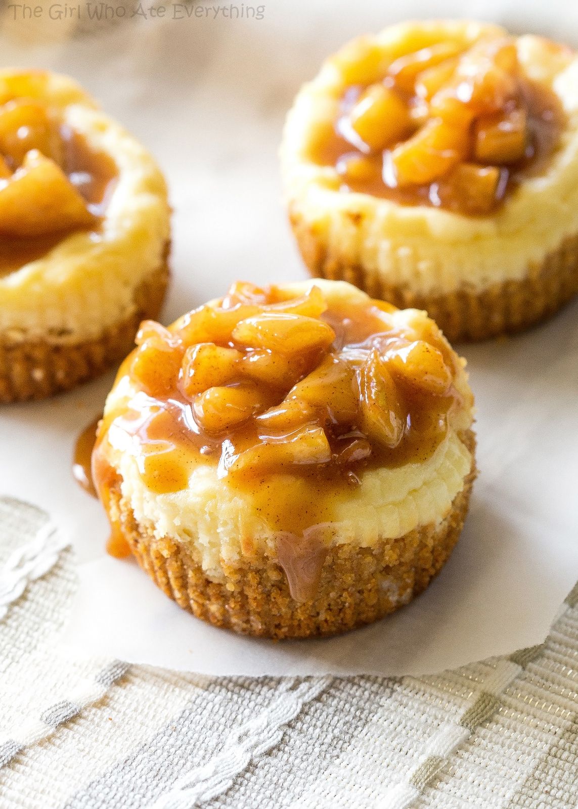 Mini Caramel Apple Cheesecakes