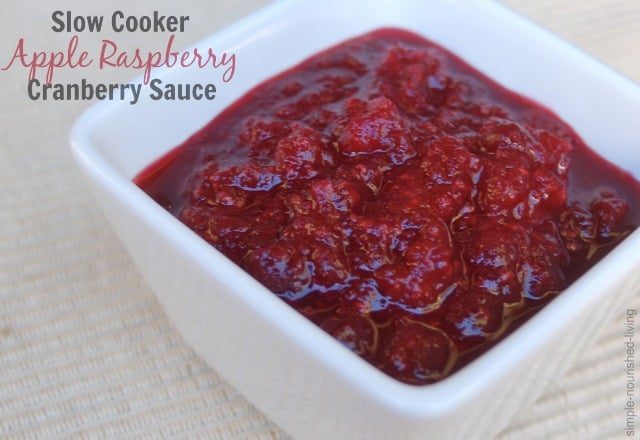 Slow Cooker Apple Raspberry Cranberry Sauce