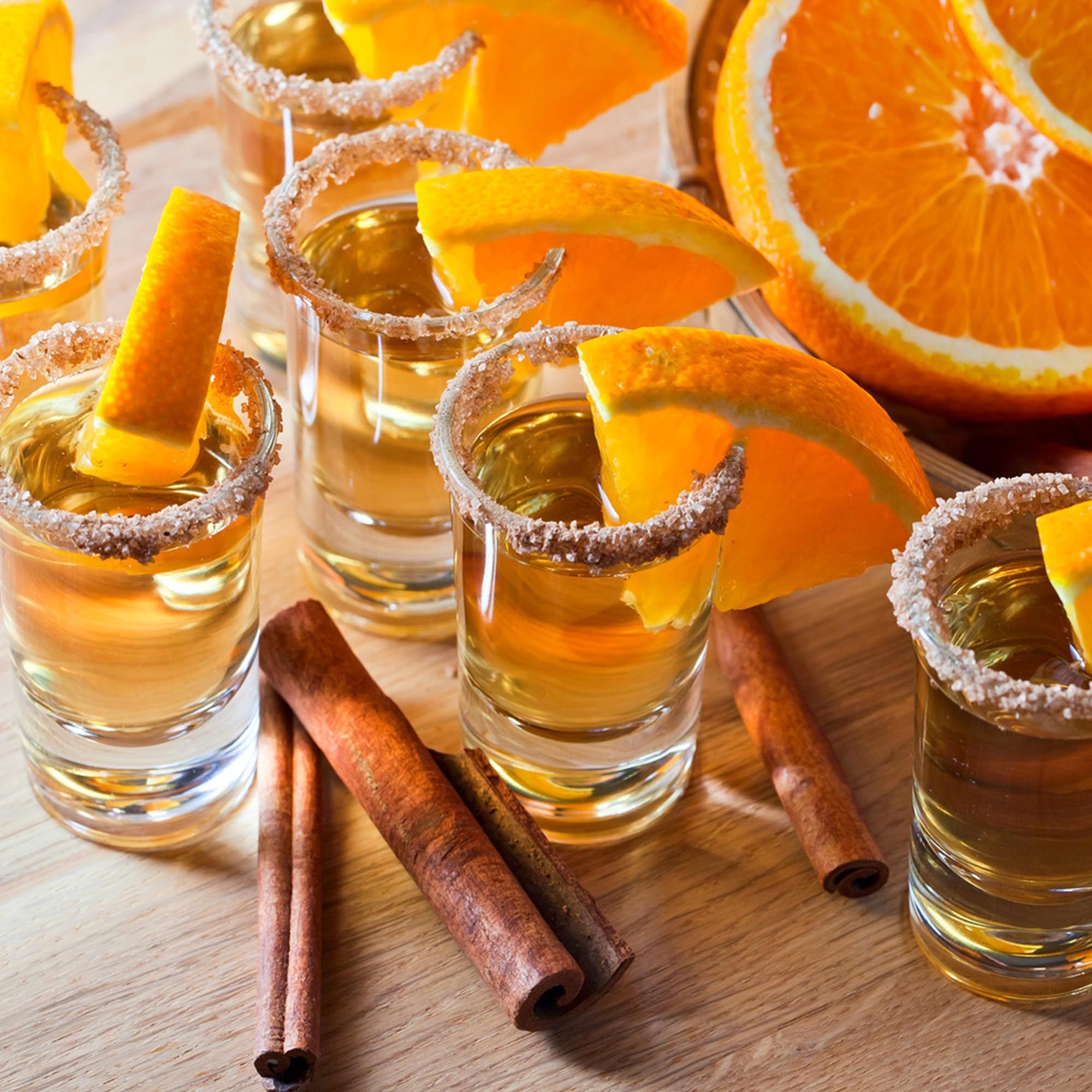 Tequila Shots With Orange & Cinnamon Sugar