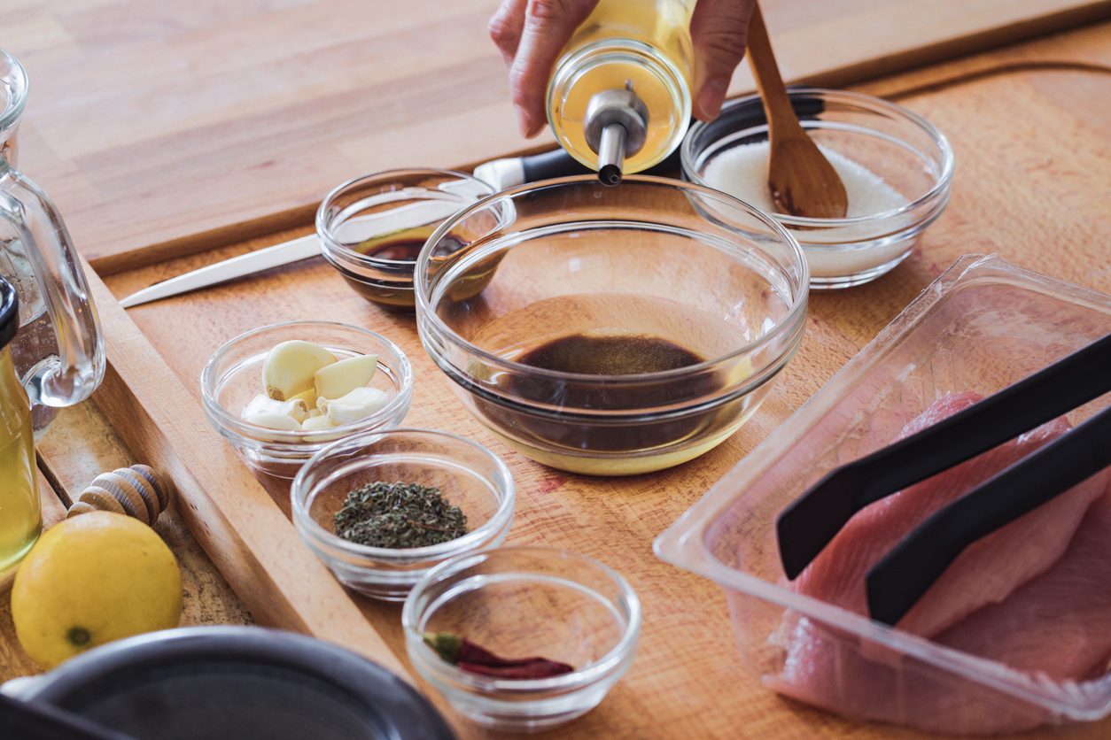 Grilled vegetables with marinade