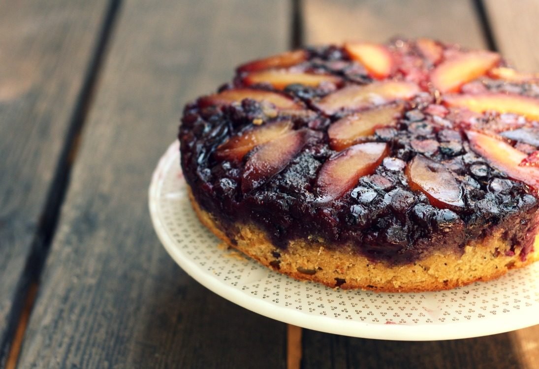 Plum Blueberry Upside-Down Cake