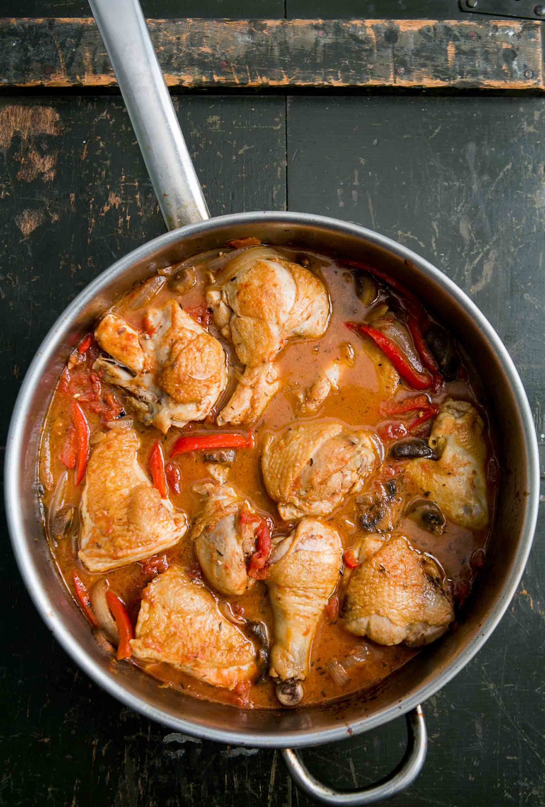 Delicious Chicken Cacciatore in a rustic setting