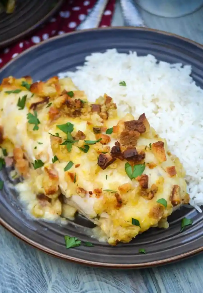 Herb Crusted Chicken in Wine Sauce Casserole