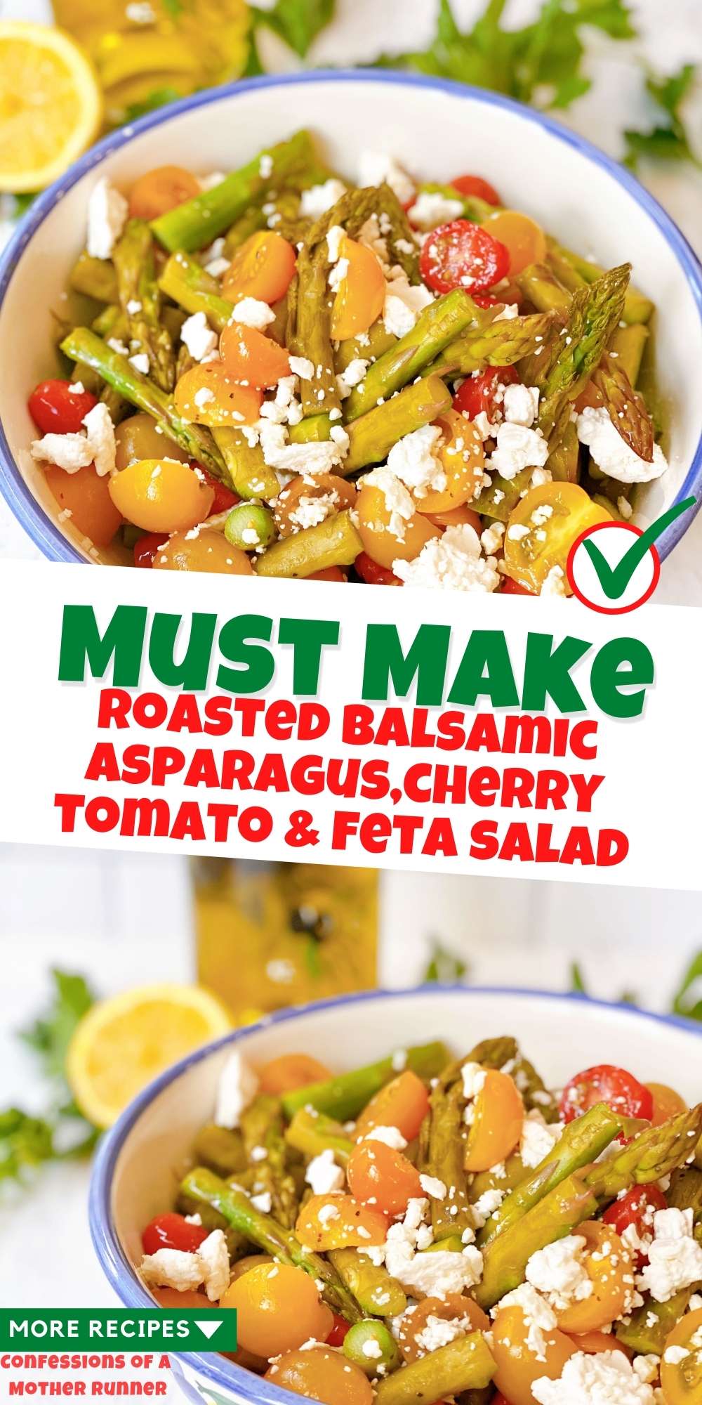 Roasted Balsamic Asparagus, Cherry Tomatoes, and Feta Cheese Salad