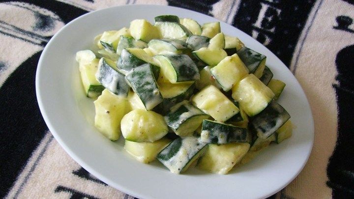 Cream Cheesy Cubed Zucchini with Lemon and Oregano