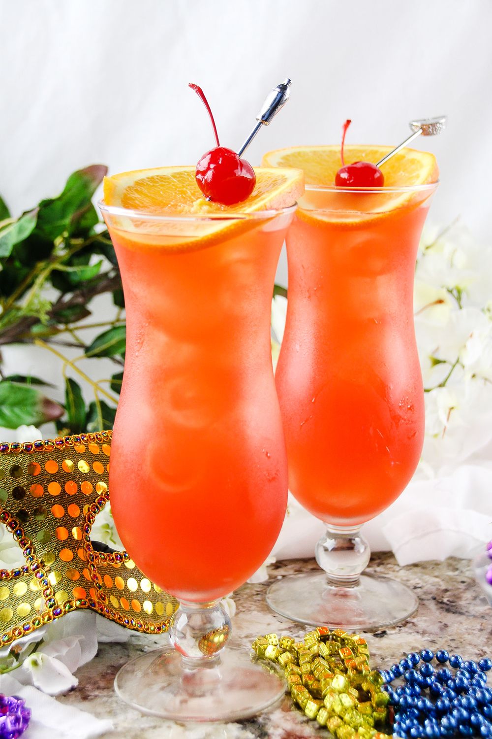 Refreshing drink served in glasses