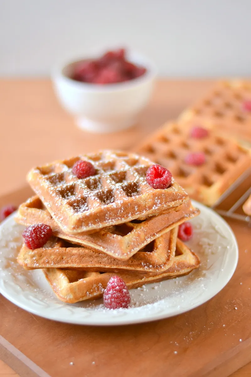 Light and Fluffy 100% Whole Wheat Waffles