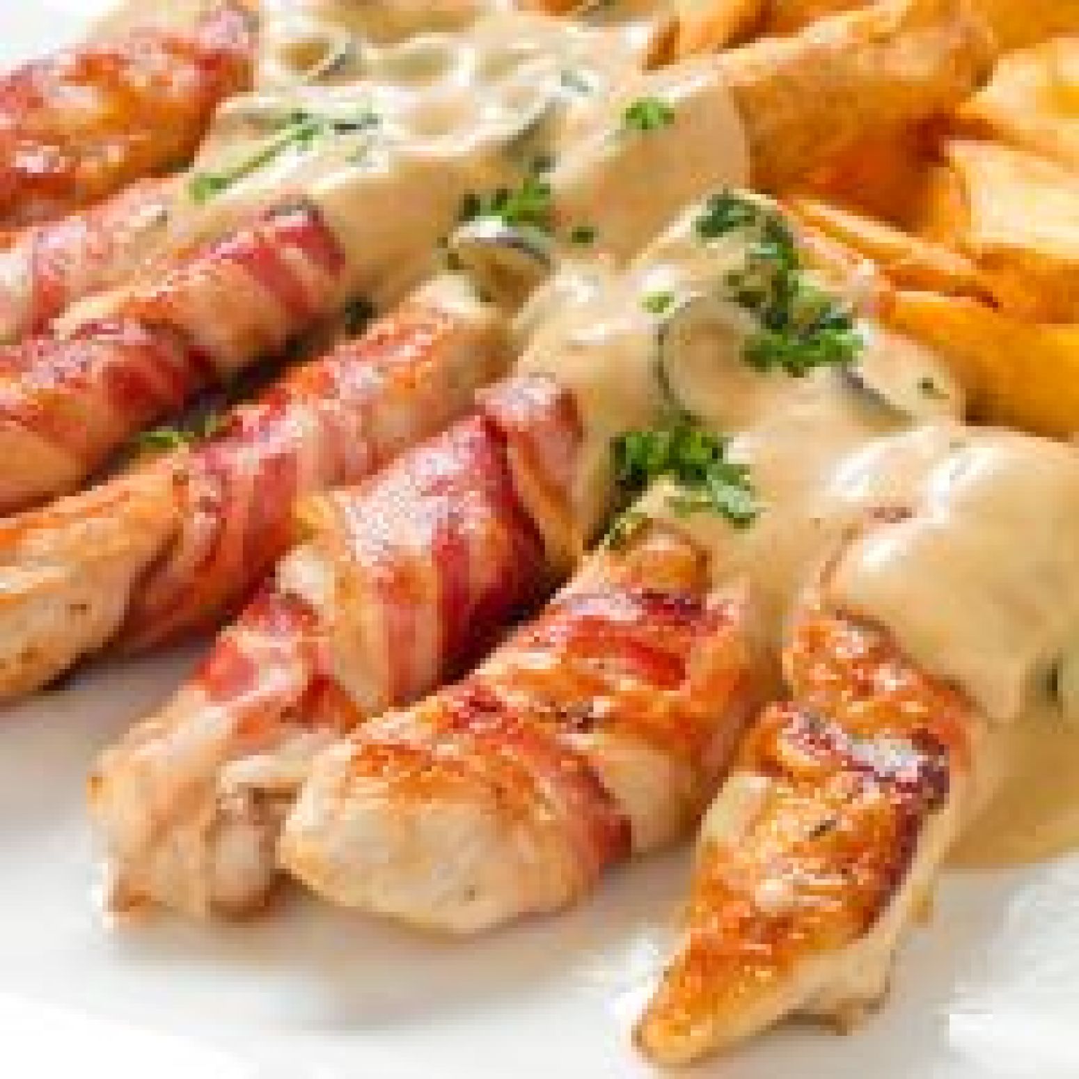 Creamy Bacon-Wrapped Chicken Breasts