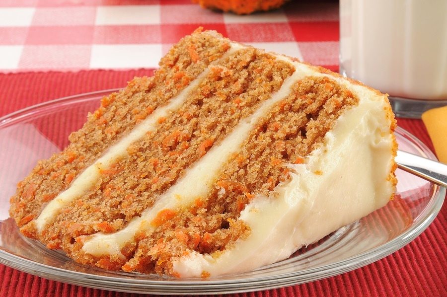 A slice of Grandma's Best Dairy-Free Carrot Cake
