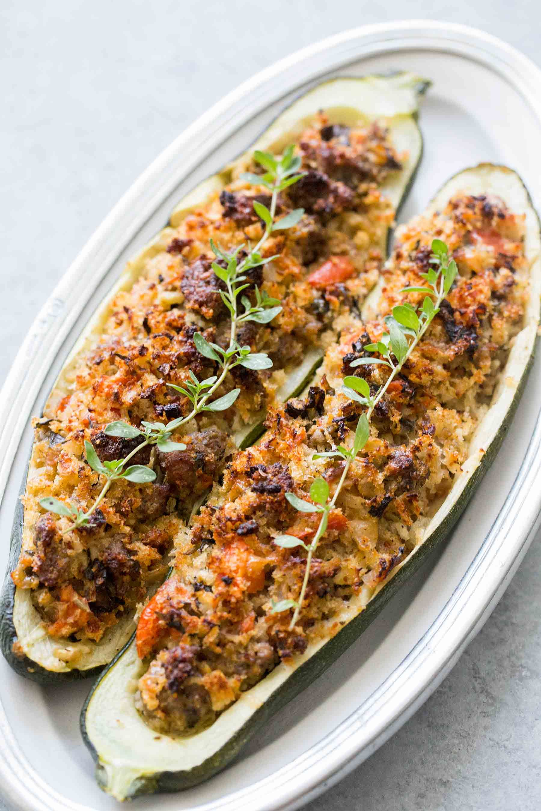 Stuffed Zucchini with Sausage