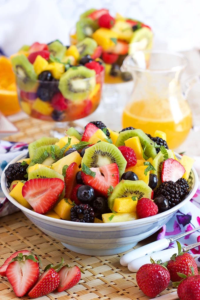 Colorful and refreshing fruit salad