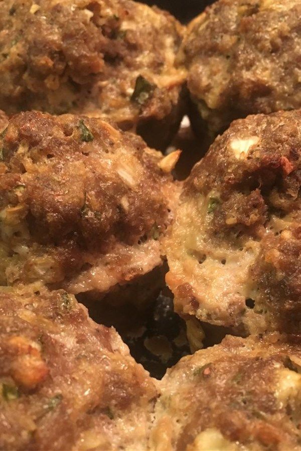 Blue Cheese, Spinach Meat Loaf Muffins