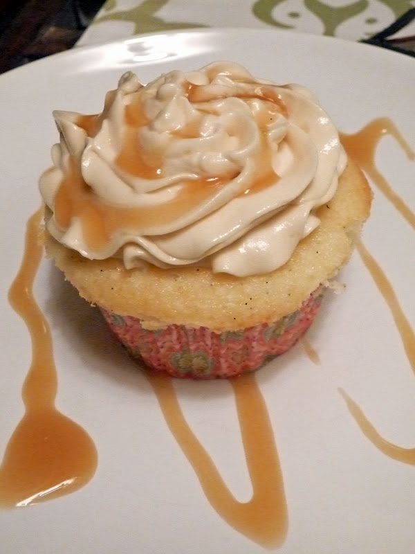 Almond Cupcake with Salted Caramel Buttercream Frosting