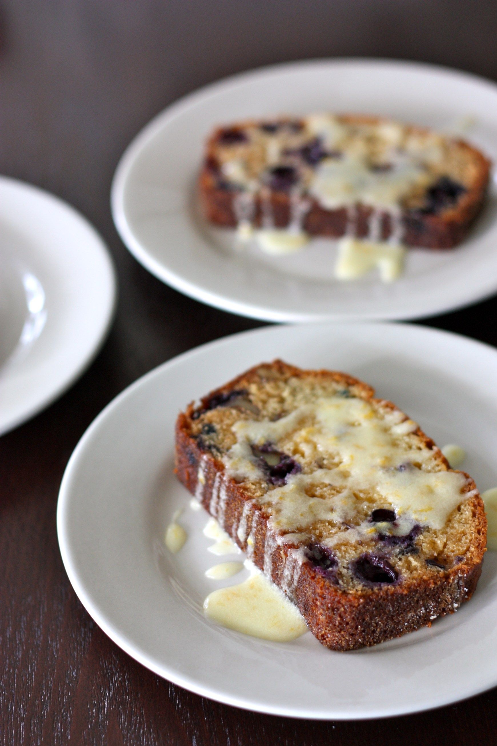 Blueberry Walnut Amish Friendship Bread with Lemon Glaze