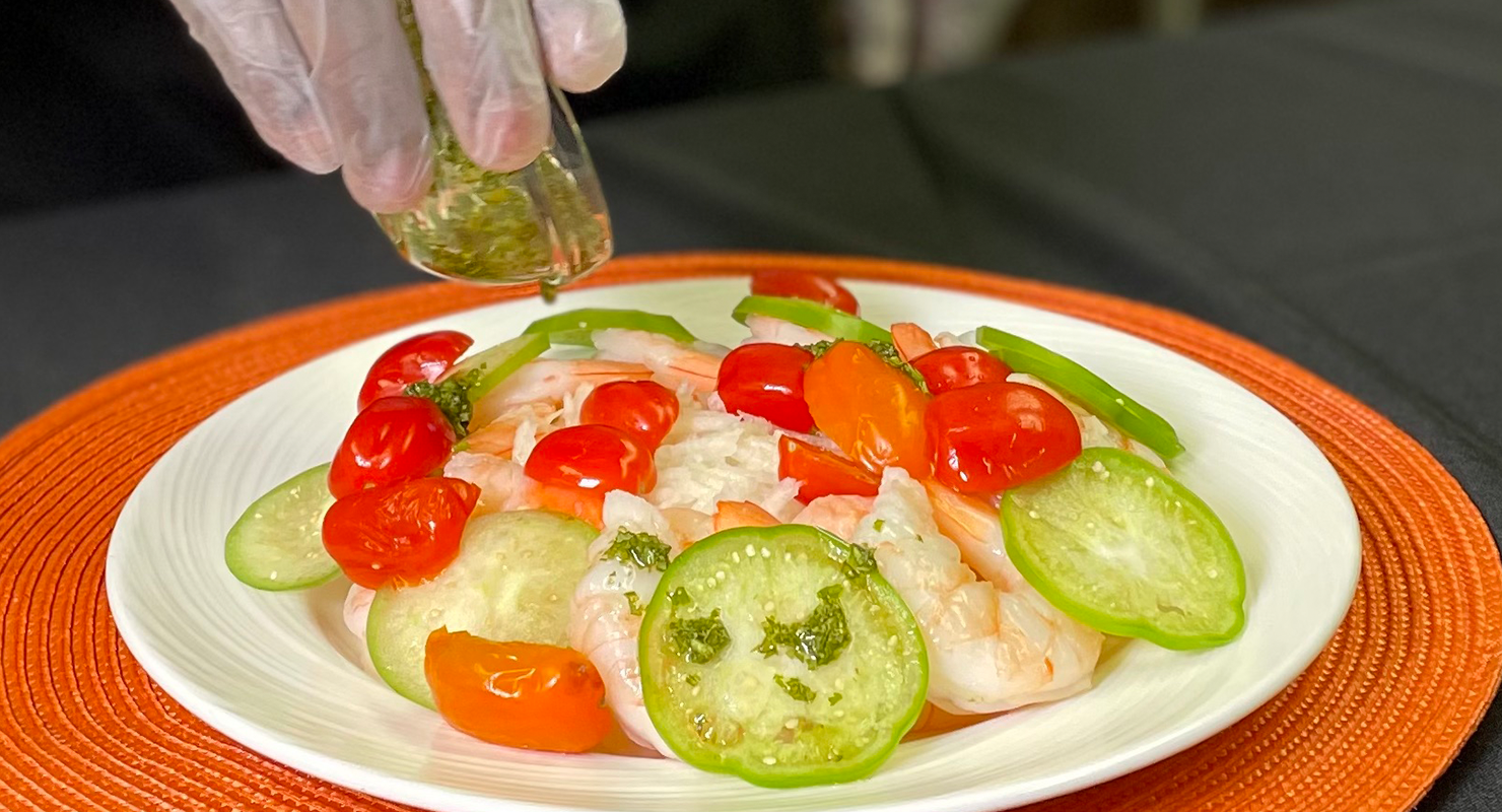 Shrimp Jicama and Chile Vinegar Salad