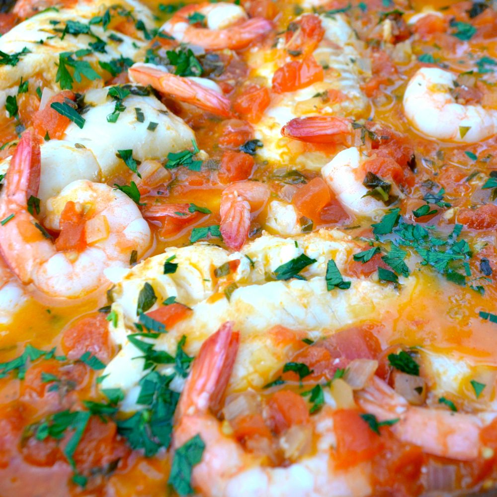 Cod in Tomatoes with Wine