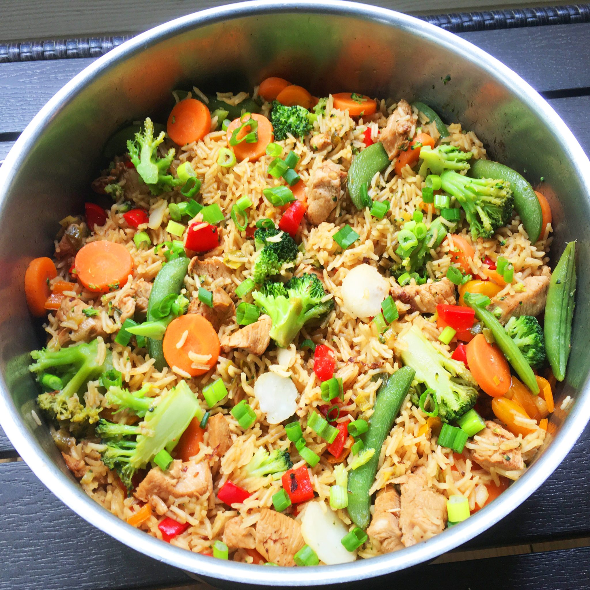 One Pot Asian Chicken Rice and Vegetables