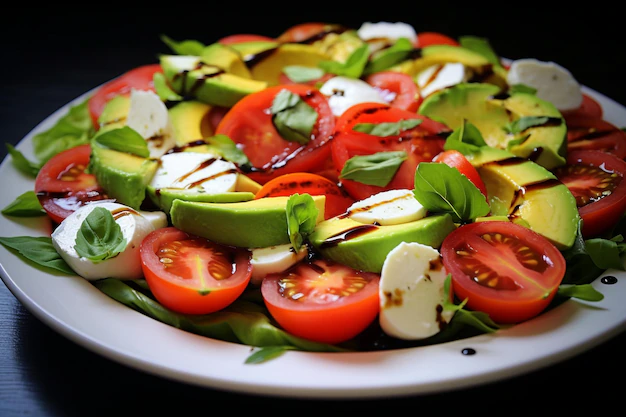 Most Amazing Salad with Tomato, Mozzarella, Avocado
