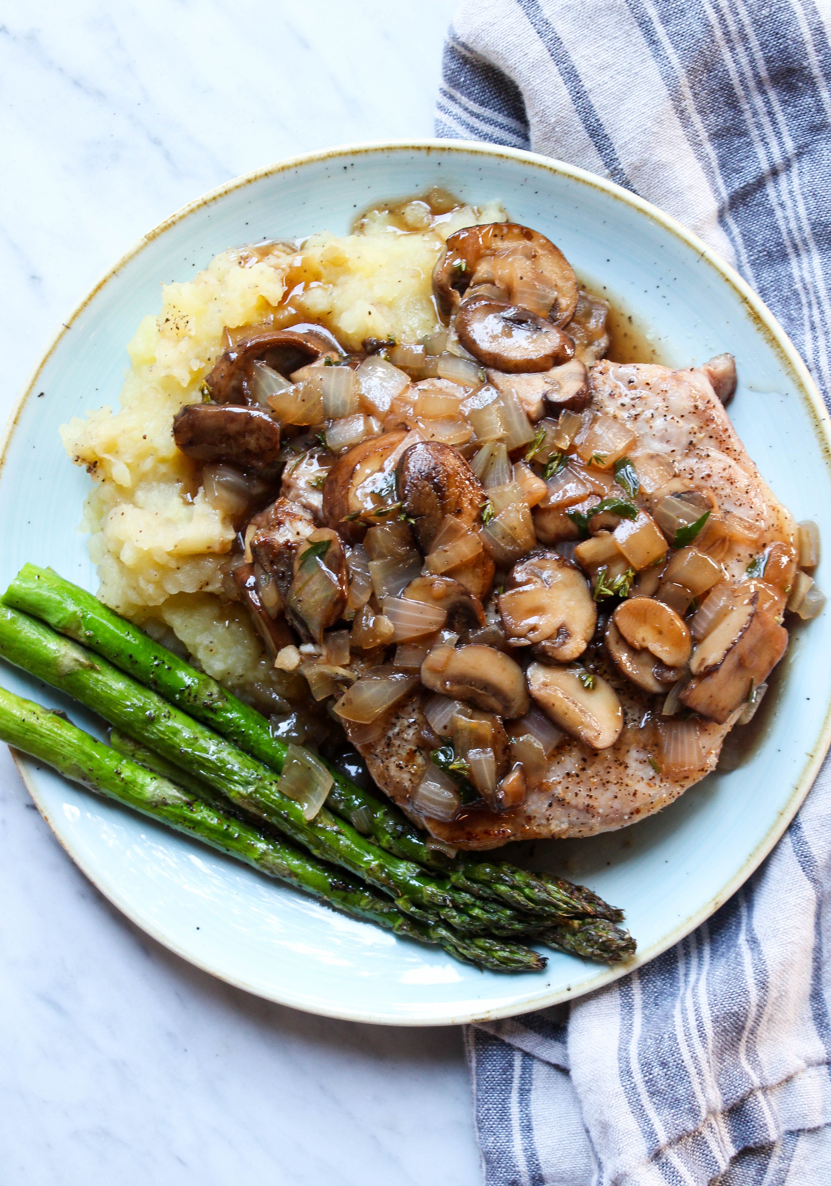 Pan-Seared Pork Chops with Mushroom Gravy