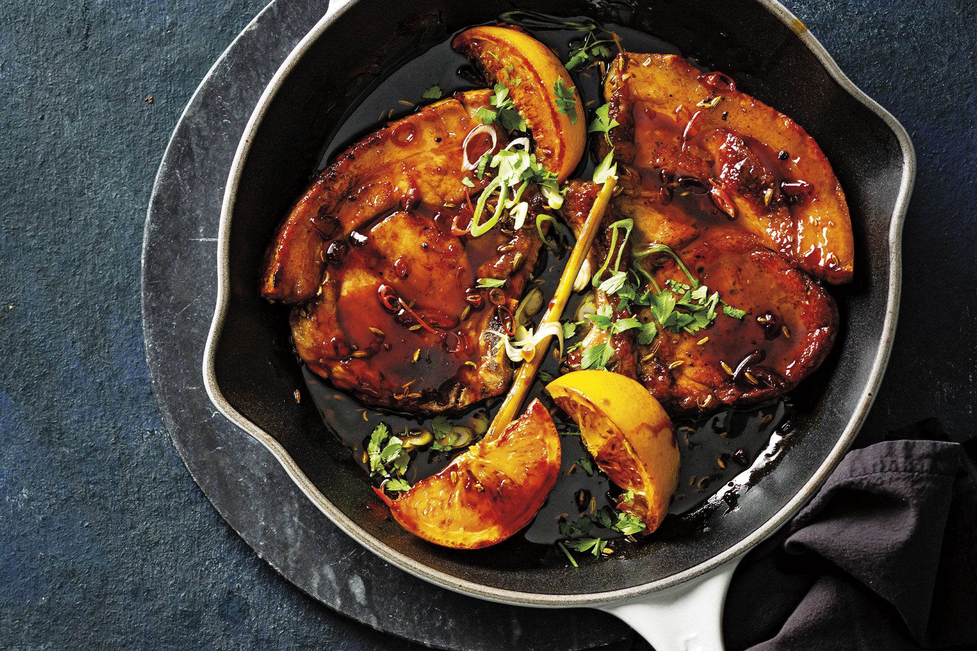 Pan-fried Chilli and Marmalade Pork Chops