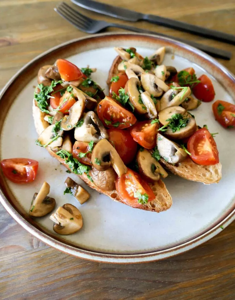 Mushroom and Tomato Bruschetta