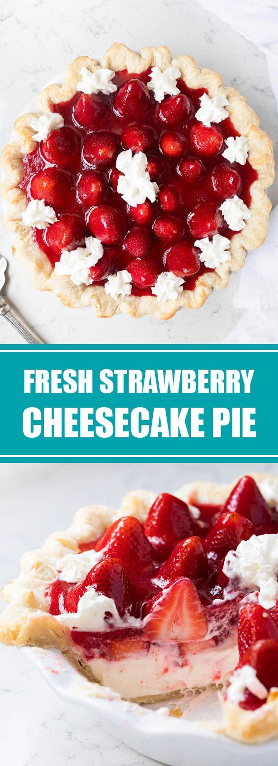 Fresh Strawberry Cheesecake Pie