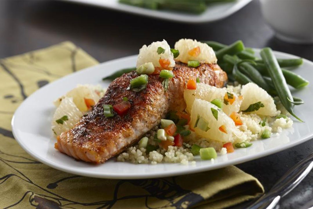 Sweet and Spicy Salmon with Grapefruit Salsa