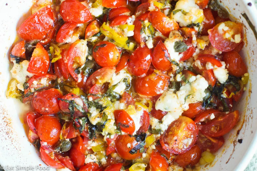 Basil Peach Pepper Parmesan Cobbler