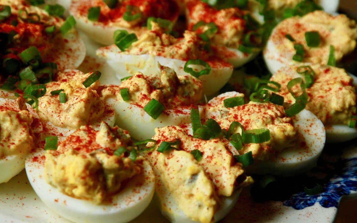 Rick Bayless's Creamy Jalapeño Deviled Eggs