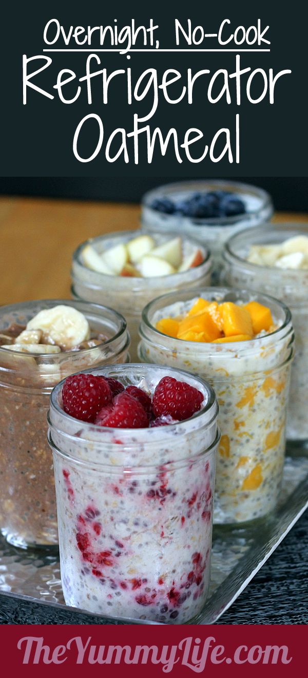 Overnight, No-Cook Refrigerator Oatmeal