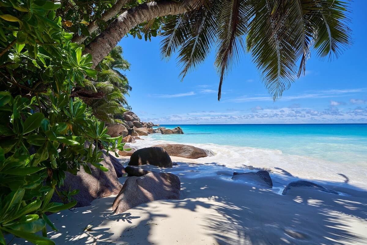 A beautiful view of Praslin in Seychelles.
