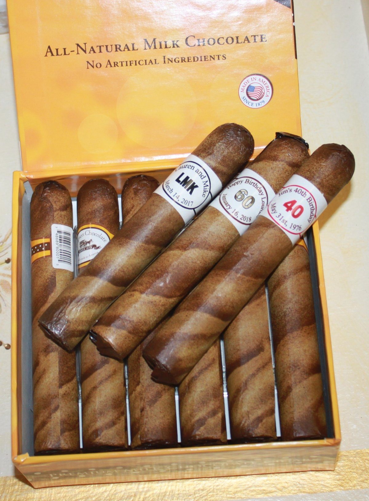 Custom Round Brown Royal Chocolate Candy Cigars