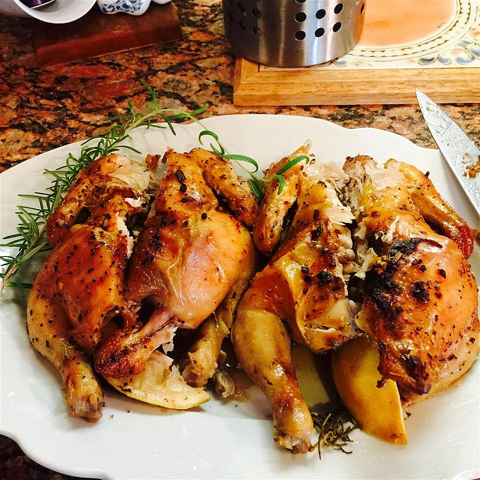 Cornish Game Hens with Garlic and Rosemary